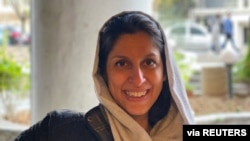 A British-Iranian aid worker, Nazanin Zaghari-Ratcliffe, poses for a photo after she was released from house arrest in Tehran, Iran, March 7, 2021.