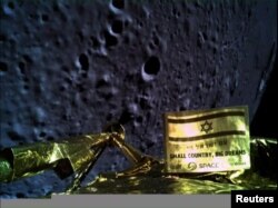 An image of the lunar surface taken by Israeli spacecraft Beresheet, obtained by Reuters from Space IL on April 11, 2019.