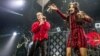 Machine Gun Kelly, left, and Camila Cabello perform at Y100's iHeartRadio Jingle Ball 2016 at BB&T Center in Sunrise, Florida. 