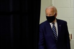 Democratic presidential candidate former Vice President Joe Biden arrives to speak at a campaign event at the Colonial Early Education Program at the Colwyck Training Center in New Castle, Del., July 21, 2020.