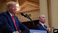 Trump et Poutine lors du sommet à Helskini, le 16 juillet 2018