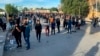 FILE - Protesters gather outside the Green Zone government areas in Baghdad, Dec. 3, 2021. demonstrating against the final results of Iraq's parliamentary elections. 