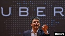 Travis Kalanick speaks to students during an interaction at the Indian Institute of Technology (IIT) campus in Mumbai, India.