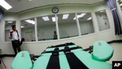 Une chaise utlisée pour la mise à mort des condamnées, en Californie. 