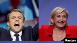 រូប​លោក Emmanuel Macron និង​លោក​ស្រី Le Pen បេក្ខជន​នាំមុខ​ក្នុង​ការ​បោះ​ឆ្នោត​បារាំង​ជុំទីមួយ។