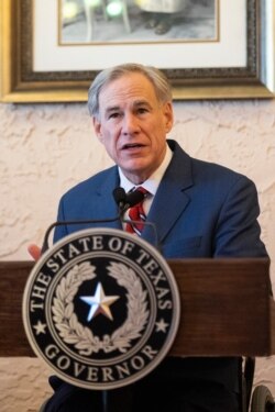 Texas Governor Greg Abbott delivers an announcement in Montelongo's Mexican Restaurant on March 2, 2021, in Lubbock. Abbott announced that he is rescinding executive orders that limit capacities for businesses and the state wide mask mandate.