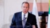FILE - Russian Foreign Minister Sergei Lavrov attends a news conference in Rome, Italy, Dec. 6, 2019. 