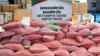 FILE - Bags of methamphetamine pills are pictured during the 50th Destruction of Confiscated Narcotics ceremony in Ayutthaya province, Thailand, June 26, 2020.