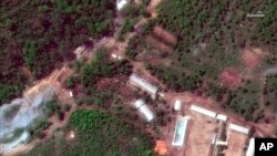Image satellite du site de Punggye-ri en Corée du Nord, le 23 mai 2018 (DigitalGlobe)
