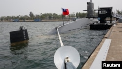 Taiwanese Hai Lung-class submarine (SS-794) is seen at a navy base in Kaohsiung, Taiwan, March 21, 2017. 