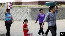 지난 2011년 9월 북한 나선의 장마당. (자료사진)