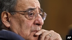 Defense Secretary Leon Panetta testifies on Capitol Hill in Washington, March 7, 2012, before the Senate Armed Services Committee hearing on the crisis in Syria and the risks for U.S. involvement. 