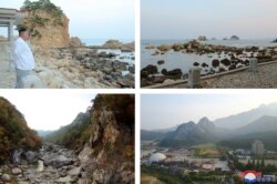 The Mount Kumgang tourist resort area is seen during North Korean leader Kim Jong Un's visit in this undated picture released by North Korea's Central News Agency, Oct. 23, 2019.