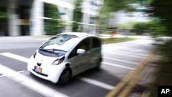 Une voiture autonome lors d'un essai à Singapour, 24 août 2016