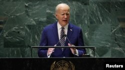 جو بایدن، رئیس جمهوری ایالات متحده، در هفتاد و هشمین نشست سالانه مجمع عمومی سازمان ملل متحد
