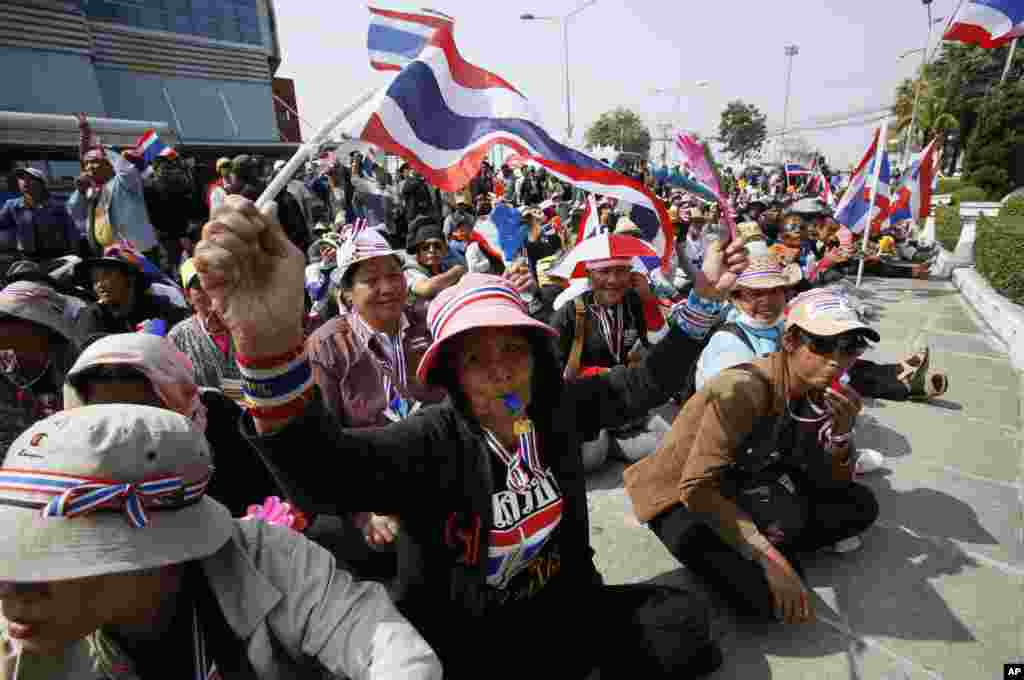 Demo anti pemerintah di Bangkok, 22 Januari 2014.