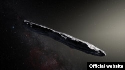 Artist's picture of Oumuamua as it passed through the solar system after its discovery in October 2017. (Image Credit: European Southern Observatory/M. Kornmesser via NASA)