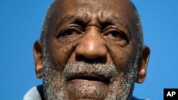 FILE - Entertainer and Navy veteran Bill Cosby speaks during a Veterans Day ceremony, at the All Wars Memorial to Colored Soldiers and Sailors in Philadelphia, Nov. 11, 2014.