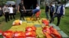 An Indonesian policeman checks crystal methamphetamine from China after a raid at Anyer beach in Serang, Banten province, Indonesia, July 13, 2017. Antara Foto/Asep Fathulrahman via REUTERS