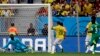 Colombia's Juan Quintero (20) scores his side's second goal during the group C World Cup soccer match between Colombia and Ivory Coast at the Estadio Nacional in Brasilia, Brazil, June 19, 2014.