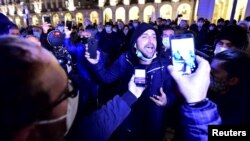Протестувальники в Турині 26 жовтня 2020 р.