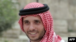 FILE - Jordan's Prince Hamzah bin al-Hussein attends a press event in Amman, Sept. 09, 2015.