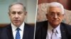 Waziri Mkuu wa Israeli Benjamin Netanyahu (kushoto), Rais wa Palestina Mahmoud Abbas, 