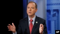 FILE - Rep. Adam Schiff, D-Calif., answers questions during an interview in Washington, Nov. 7, 2017.