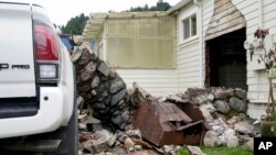 A home damaged by an earthquake can be seen in Rio Dell, California, Dec. 20, 2022.