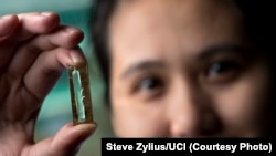 UCI chemist Reginald Penner and doctoral student Mya Le Thai, shown, have developed a nanowire-based battery technology that allows lithium ion batteries to be recharged hundreds of thousands of times. Steve Zylius/UCI