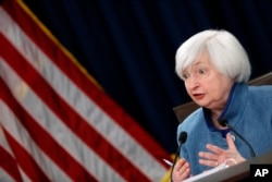 Federal Reserve Board Chair Janet Yellen answers a reporter's question during a news conference about the Federal Reserve's monetary policy, Dec. 14, 2016, in Washington.