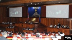 National Assembly spokesman Chheang Vun told VOA Khmer the draft has arrived at the Assembly, but it will take some time for committees to review it. 