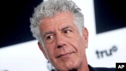 Anthony Bourdain is seen at the 2017 Turner Upfront in New York City, May 17, 2017.