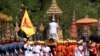 Religious rituals are performed to move the ashes of the late King Bhumibol Adulyadej, following a royal cremation ceremony in Bangkok, Thailand, Oct. 28, 2017.