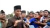 Presiden Joko Widodo berbicara di pelataran Candi Prambanan Kabupaten Sleman Daerah Istimewa Yogyakarta Sabtu 16 Desember 2017.