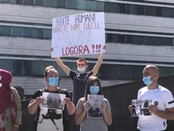 Porodice bh. državljana koji se nalaze u kampovima u Siriji protestuju u Sarajevu, 24. septembar 2020.