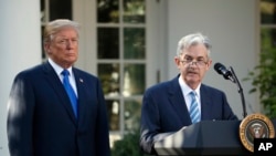 Federal Reserve board member Jerome Powell speaks after President Donald Trump announced him as his nominee for the next chair of the Federal Reserve in the Rose Garden of the White House in Washington, Nov. 2, 2017.