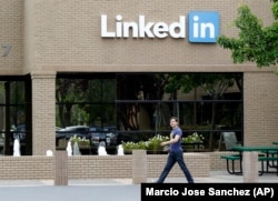 The scene outside LinkedIn's headquarters in Mountain View, California.