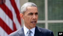 President Barack Obama speaks in the Rose Garden of the White House in Washington, Thursday, April 2, 2015.