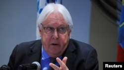 The United Nations' new Under-Secretary-General for Humanitarian Affairs Martin Griffiths addresses a news conference on the humanitarian crisis in Tigray after visiting the region, in Addis Ababa, Ethiopia, Aug. 3, 2021. 