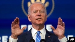 Presidenti i zgjedhur Joe Biden duke folur për pandeminë, 14 janar 2021, Uillmington, Dellauer