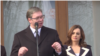 Predsednik Srbije Aleksandar Vučić tokom posete Drvaru, u Republici Srpskoj, Bosna i Hercegovina, 29. januara 2020.