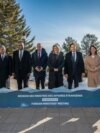 Group photo of top diplomats from Britain, Canada, France, Germany, Italy, Japan, and the United States meeting in Charlevoix, Quebec. (Courtesy: G7)