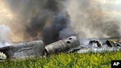 قطعات تخریب شده بم‌افگن روسیه نوع Tu-22M3