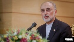 Kepala Badan Energi ATom Iran (IAEO) Ali-Akbar Salehi, berbicara di Teheran sehari setelah kesepakatan nuklir dengan the P5+1, 15 Juli 2015