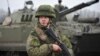A Russian army soldier takes part in drills at the Kadamovskiy firing range in the Rostov region in southern Russia, Dec. 10, 2021.