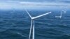 Rendering of floating offshore wind farm