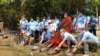 ​អណ្តើក​ហ្លួង​៤​ក្បាល​ក្នុង​ចំណោម​​៥១​ក្បាល ដែល​ជា​ប្រភេទ​​ជិត​ផុត​ពូជ​ ​ត្រូវ​បាន​លែង​ឱ្យ​ចូល​ទី​ជម្រក​ធម្មជាតិ​វិញ នៅ​តាម​ដងព្រែក​ស្រែអំបិល​ក្នុង​ខេត្ត​ព្រះ​សីហនុ កាល​ពី​ថ្ងៃ​ទី​២៦ ខែ​វិច្ឆិកា ឆ្នាំ​២០២១​។ (រូបភាព​ផ្តល់​ឱ្យ​ដោយ​ Wildlife Conservation Society)