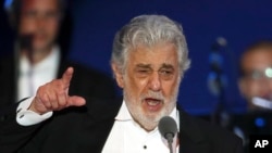 Penyanyi opera Placido Domingo dalam konser di Szeged, Hongaria, 28 Agustus 2019.