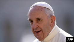 FILE - Pope Francis is seen at the Vatican, Sept. 9, 2015.